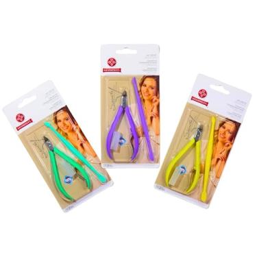 Imagem de Kit Manicure 2 Peças: Alicate para Cutículas em Aço Inox + Espátula Dupla – Cuidados para Unhas