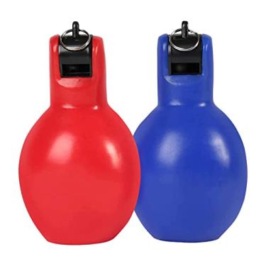 Imagem de Pegciuho Brinquedo Educativo Portátil de Apertar com a Mão, com Som Alto, Ideal para Atividades Ao Ar Livre, Esportes, árbitros de Emergência, Camping E Adulto, Vermelho e azul