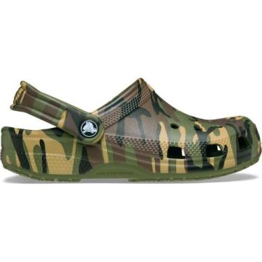 Imagem de Sandália Crocs Classic Camouflage Clog K Army Green/Multi, 33, Army gr