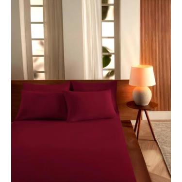 Imagem de Jogo De Cama Casal Malha 3 Peças Liso Vivaldi Vermelho, UN, Vermelho