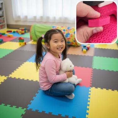 Imagem de Kit 4 Placas Tatame EVA 50x50cm 10mm Linha Econômica Pq defeito Piso E