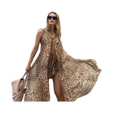 Imagem de Conjunto De Vestido De Verão Para Mulheres, Vestido Longo De Chiffon C