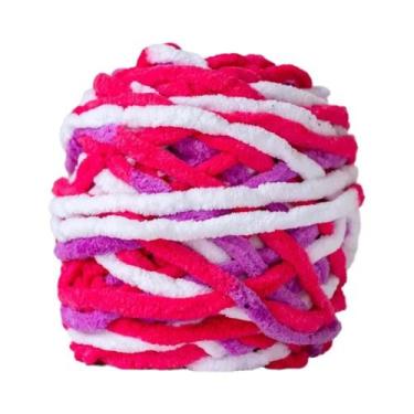 Imagem de Fio De Tricô De Chenille Macio, Linha De Algodão Ice Strip, Lã DIY Par