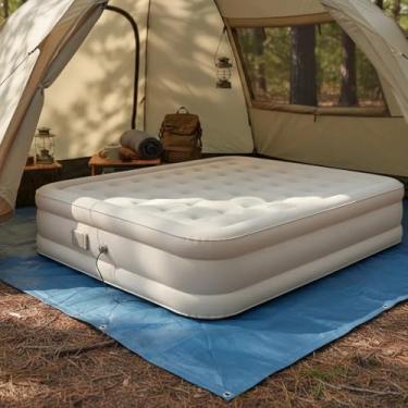 Imagem de Colchão Inflável Casal Queen com Bomba Elétrica Sem Fio e Bateria – Cama Inflável Automática, Portátil, Camping, Viagem, Conforto Premium