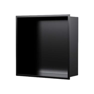 Imagem de Nicho de chuveiro embutido quadrado – armazenamento de chuveiro de aço inoxidável escovado, design que economiza espaço, armário embutido fácil de instalar para banheiro, cozinha e sala de estar.