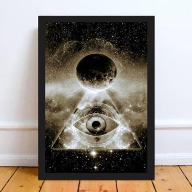 Imagem de Quadro Decorativo Maçonaria 24X18 Com Vidro - Madeira Preta