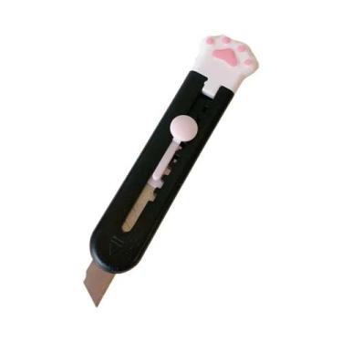 Imagem de Mini Faca Utilitária Kawaii Em Forma De Pata De Gato Com Lâmina Recarr