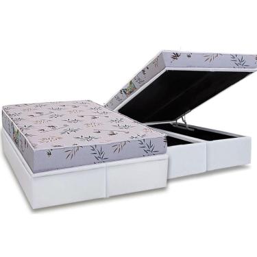 Imagem de Conjunto Box Baú Queen: Colchão Espuma Herval D28 St. Louis + Base Crc Linhão White (158x198)