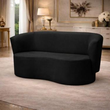 Imagem de Sofá Orgânico Curvo Living 2 Lugares 160 Star Confort, Preto