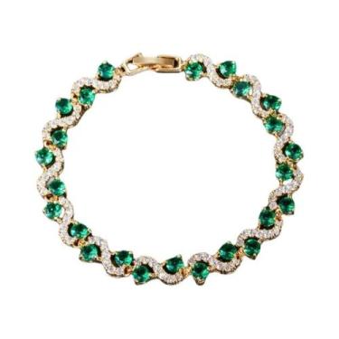 Imagem de Pulseira Elegante De Cristal E Pedras Preciosas Para Mulheres, Joia Ch