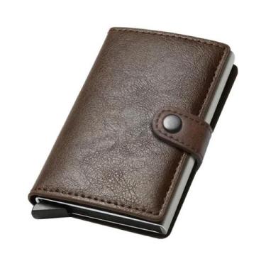 Imagem de Porta-cartões De Crédito Masculino Slim Em Fibra De Carbono Com RFID, 