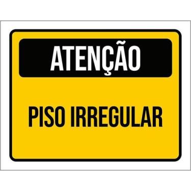 Imagem de Kit 5 Placa Acm De Atenção Cuidado Piso Irregular 18X23 - Sinalizo