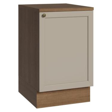 Imagem de Balcão de Cozinha 50cm 1 Porta (Com Tampo) Rustic/Crema Vik Madesa