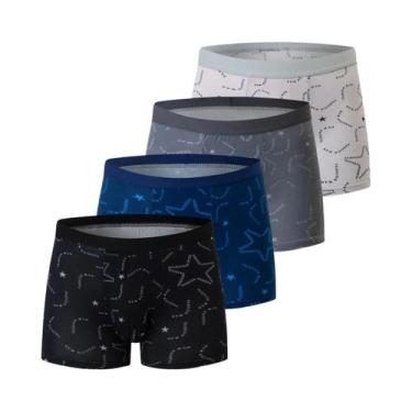 Imagem de Cuecas Boxer Confortáveis estampadas Masculinas plus Size, 4 10 Peças,