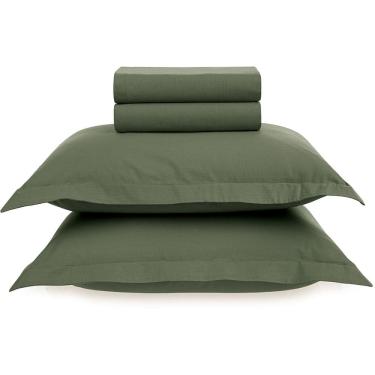Imagem de Jogo de Cama Karsten Tom 200 Fios 4 Peças Queen Verde
