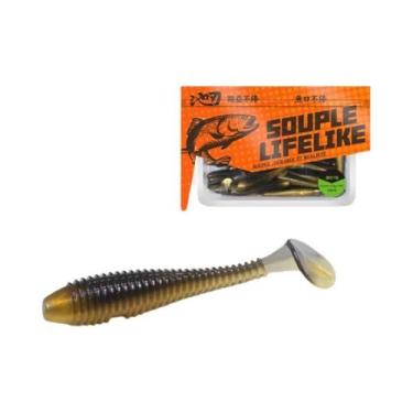 Imagem de Isca Artificial Macia Em Formato De Minhoca Com Anzol De Cabeça De Chu