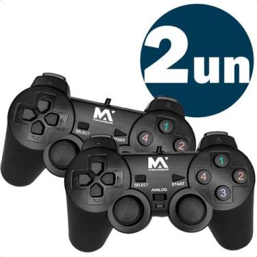 Imagem de Controles Compatível Joystick Fio USB para PC e Notebook com Vibração 