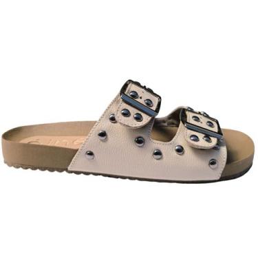 Imagem de Sandalia Rasteira Fivela Papete Tamanhos Especiais Off White - Aine St