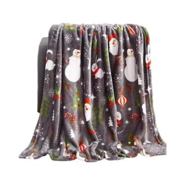 Imagem de Manta De Natal Quente E Macia De Pelúcia Para Inverno, Flanela Com Flo
