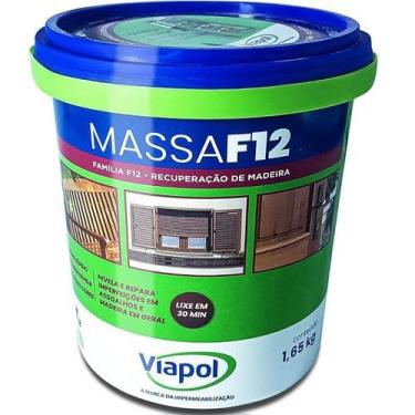 Imagem de Massa Calafetar F12 Reparar Correçao Madeira Viapol 1,65KG Jatoba