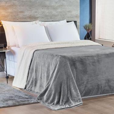 Imagem de Cobertor Alaska Dupla Face com Sherpa King 01 Peça Cinza - BIA ENXOVAI