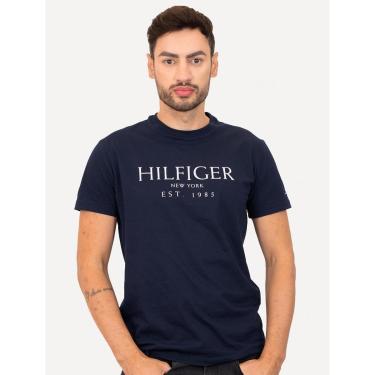 Imagem de Camiseta Tommy Hilfiger Masculina Big Logo Est.1985 Azul Marinho-Masculino