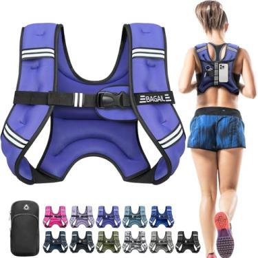 Imagem de BAGAIL Colete Com Peso Bagail, De 5/10/12/15/20/25/13,6 Kg Bolsa Destacável Para Celular, Caminhada, Treinamento E Corrida, Mulheres Homens