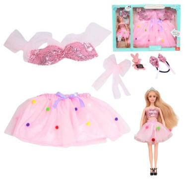 Imagem de Boneca Emily com Conjunto Fantasia Infantil - Castela