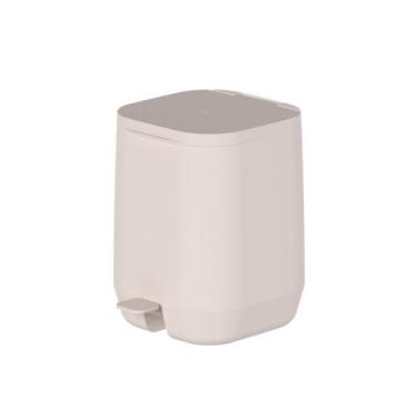 Imagem de Lixeira de Pedal Modelo Aura 6L Marca Ou - Cozinha Banheiro -, Bege