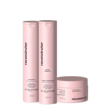 Imagem de Acquaflora - Kit Reconstrutor - Shampoo + Condicionador + Máscara de Tratamento - 3 Itens - Repara e Fortalece os Cabelos