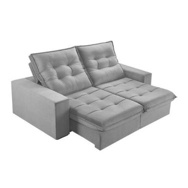 Imagem de Sofá 4 Lugares Retrátil E Reclinável Martins M-165 Veludo Cinza - MART