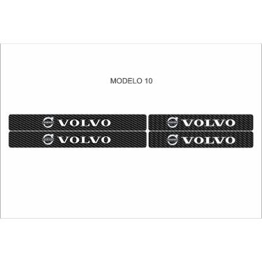 Imagem de Kit 4 Peças Adesivo de Soleira de Porta Dianteira e Traseira Modelo Volvo Universal Pro...