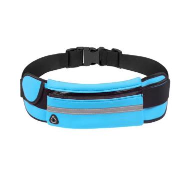 Imagem de Pochete Esportiva Corrida Slim Porta Garrafa de Água Impermeável com Bolso para Celular Azul Claro OEM