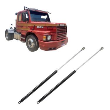 Imagem de Amortecedor a Gás para Tampa Frontal do Motor Modelo Par Pistão Scania Caminhão R-142 Dupla Ação Amortex