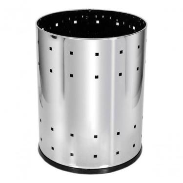 Imagem de Lixeira Telada B9 22,5L em Aço Inox Abertura Manual para Lixo Seco com Fundo Plástico Inox
