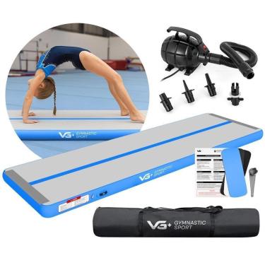 Imagem de Tapete Colchão Ginástica Inflável 3 Metros com Bomba EIétrica VG Plus Azul 220v-Unissex