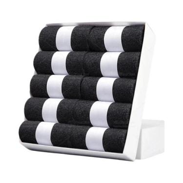 Imagem de Meias de Algodão Masculinas Plus Size - Pretas, Macias e Respiráveis (