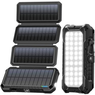 Imagem de Carregador solar Power Bank BLAVOR 20000mAh com 4 painéis