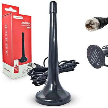 Imagem de Antena Digital Para Tv Tomate Hdtv Uhf Vhf Interna 4 a 6 Dbi e Cabo 3m