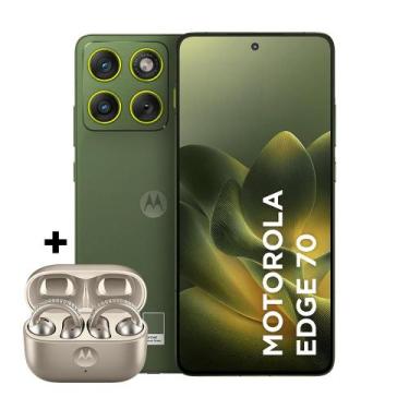 Imagem de Kit Smartphone Motorola Edge 70 5G 256GB e Fone Bluetooth Moto Buds Lo