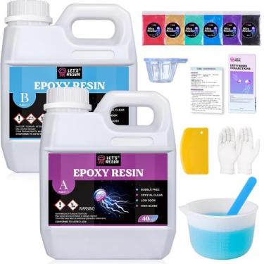 Imagem de Kit de Resina Epoxi LET'S RESIN 2.4L Transparente Sin Burbujas