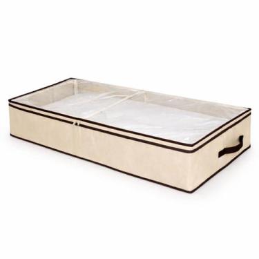 Imagem de Caixa Organizadora 80cm Sob Cama Edredom Roupas Com Zíper Grande Multi