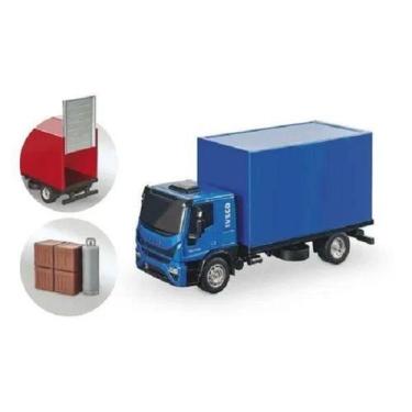 Imagem de Caminhão Iveco Tector Baú que Abre Usual 451 - Usual Brinquedos, Azul