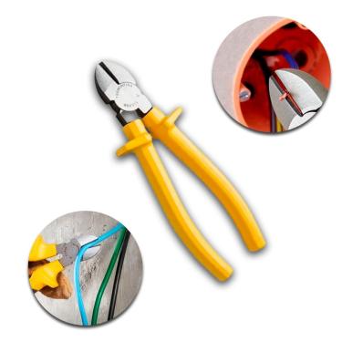Imagem de Alicate de Corte Diagonal Isolado 1000 6 Amarelo Tramontina para Trabalhos Elétricos com Corpo Forjado