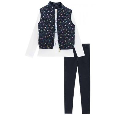 Imagem de Conjunto Roupa Infantil Kukiê 3 Peças Blusa Manga Longa Legging E Com 