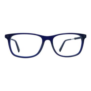 Imagem de Armação Óculos de Grau Unissex Tods 5266 Acetato Quadrado, Azul