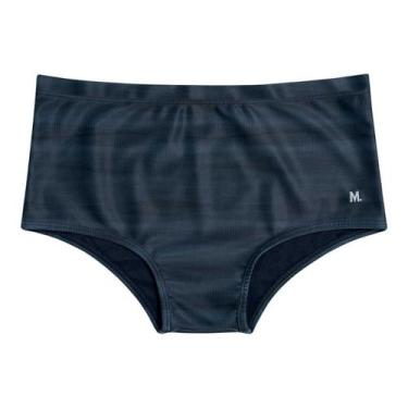 Imagem de Sunga Praia Slip Mash Laterais Largas Estampada Microfibra, Preto, P