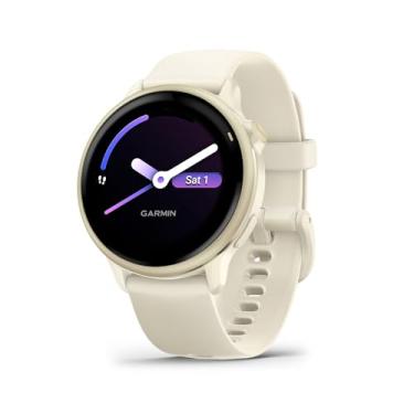 Imagem de Garmin Relógio Vivoactive 6 Lunar Gold com Branco 43mm com Monitor Cardíaco de Pulso e GPS