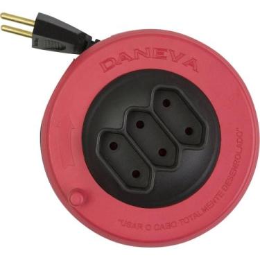 Imagem de Extensão Elétrica 5 M Daneva Pop Spin 3 Tomadas 2p 10 A Compacta Enrol