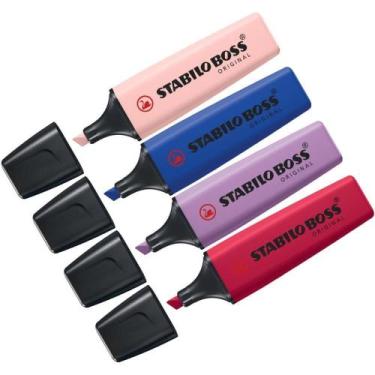 Imagem de Caneta Marca Texto Stabillo BOSS NAT. Colors 4COR Estojo - Sertic